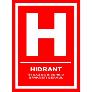 Indicator Semn pentru hidranti, Sticker autocolant
