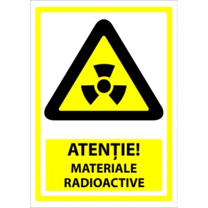 Indicator Semn pentru materiale radioactive, Sticker autocolant