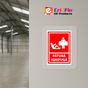 Indicator Semn pentru patura ignifuga, Sticker autocolant - Img 4