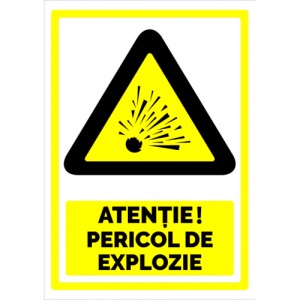Indicator Semn pentru pericol de explozie, Sticker autocolant