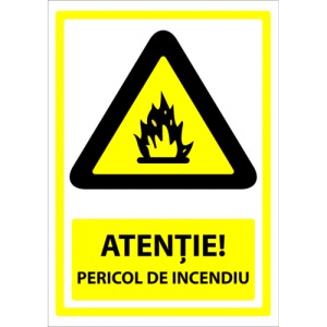 Indicator Semn pentru pericol de incendiu, Sticker autocolant