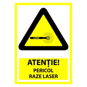 Indicator Semn pentru pericol raze laser, Sticker autocolant