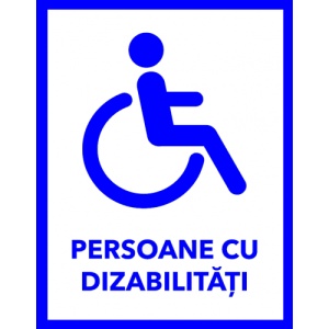 Indicator Semn pentru persoana cu dizabilitate, Sticker autocolant