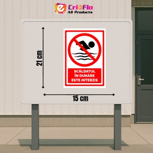 Indicator Semn pentru scaldatul in dunare este interzis, Sticker autocolant - Img 2