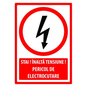 Indicator Semn pentru stai inalta tensiune pericol de electrocutare, Sticker autocolant