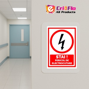 Indicator Semn pentru stai pericol de electrocutare, Sticker autocolant - Img 5