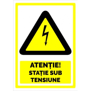 Indicator Semn pentru statie sub tensiune, Sticker autocolant