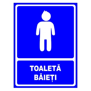 Indicator Semn pentru toaleta baieti, Sticker autocolant