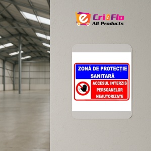 Indicator Semn pentru zona de protectie sanitara, Sticker autocolant - Img 4