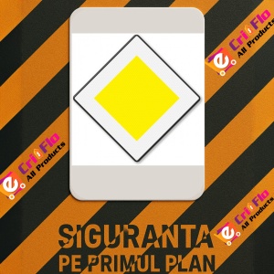 Indicator Semn rutier drum cu prioritate, Sticker autocolant - Img 3
