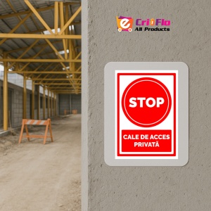 Indicator Semn stop cale pentru acces privata, Sticker autocolant - Img 5