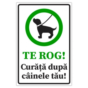 Indicator Semn te rog curata dupa cainele tau, Sticker autocolant