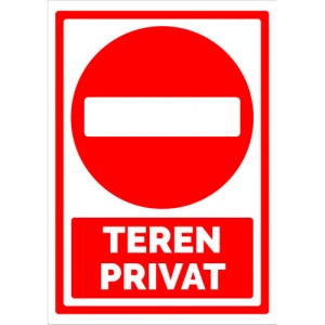 Indicator Semn teren privat, Sticker autocolant