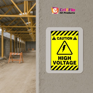 Indicator Sign caution high voltage, Sticker autocolant - Img 5