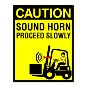 Indicator Sign caution sound horn proceed slowly, Sticker autocolant