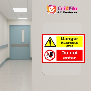 Indicator Sign danger hazardous area do not enter, Sticker autocolant - Img 4