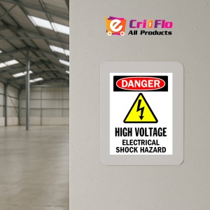 Indicator Sign danger high voltage electrical shock hazard, Sticker autocolant - Img 4
