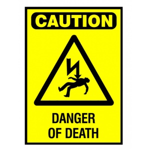Indicator Sign danger of death, Sticker autocolant