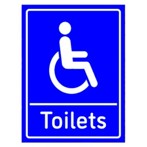 Indicator Sign disabled Toilets, Sticker autocolant