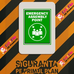 Indicator Sign emergency assembly point, Sticker autocolant - Img 3