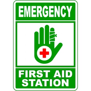 Indicator Sign emergency first aid station, Sticker autocolant