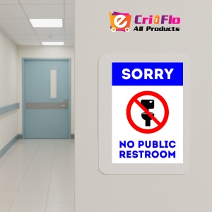 Indicator Sign sorry no public restroom, Sticker autocolant - Img 5