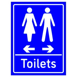 Indicator Sign Toilets Arrows Women Left Men Right, Sticker autocolant