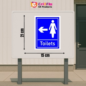 Indicator Sign Women's Toilets Arrow Left, Sticker autocolant - Img 2