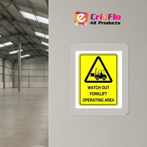 Indicator Signs watch out forklift operating area, Sticker autocolant - Img 4