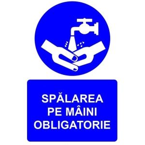 Indicator Spalarea pe maini obligatorie indicator de obligativitate, Sticker autocolant