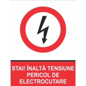 Indicator Stai inalta tenisune pericol de electrocutare, Sticker autocolant