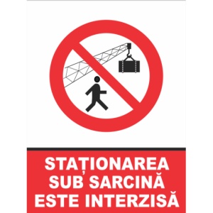 Indicator Stationarea sub sarcina este interzisa, Sticker autocolant