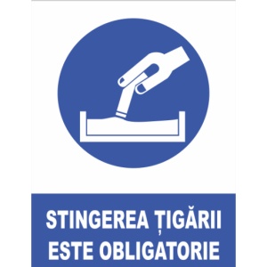 Indicator Stingerea tigarii este obligatorie, Sticker autocolant
