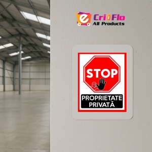 Indicator Stop proprietate privata, Sticker autocolant - Img 4