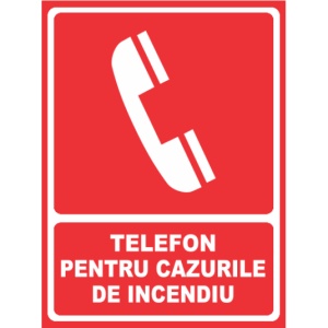 Indicator Telefon pentru cazurile de incendiu, Sticker autocolant