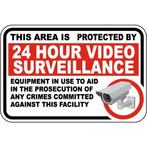 Indicator This Area Is Protected By 24 Hour Video Sign, Sticker autocolant