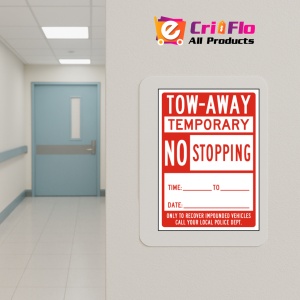 Indicator Tow-Away Temporary No Stopping Sign, Sticker autocolant - Img 5