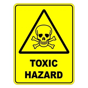 Indicator Toxic Hazard Warning Safety Sign, Sticker autocolant