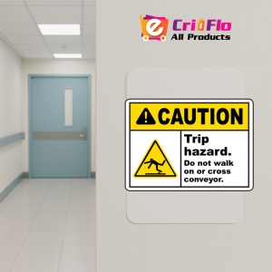 Indicator Trip Hazard Do Not Cross Conveyor Sign, Sticker autocolant - Img 5