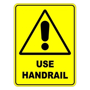 ⚠️ INDICATOARE 🛑 Indicator Use Handrail Sign, Sticker autocolant ️