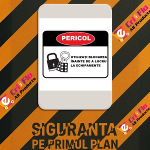 Indicator Utilizati blocarea inainte de a lucra la echipamente, Sticker autocolant - Img 3