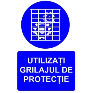 Indicator Utilizati grilajul de protectie indicator de obligativitate, Sticker autocolant