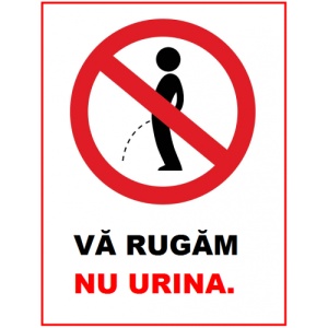 Indicator Va rugam nu urina, Sticker autocolant