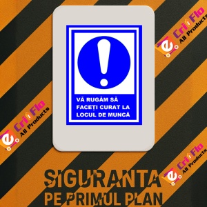 Indicator Va rugam sa faceti curat la locul de munca, Sticker autocolant - Img 3