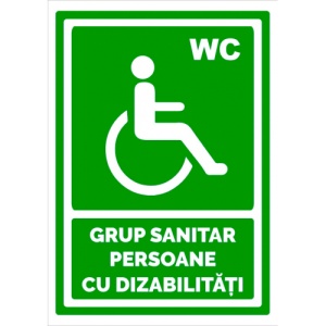 Indicator Verde grup sanitar persoane cu dizabilitati, Sticker autocolant