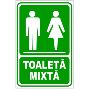Indicator Verde toaleta mixta, Sticker autocolant