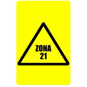 Indicator Zona 21 indicator de avertizare, Sticker autocolant