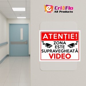 Indicator Zona este supravegheata video, Sticker autocolant - Img 5