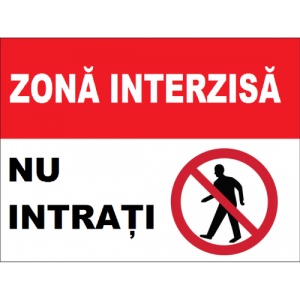Indicator Zona interzisa nu intrati, Sticker autocolant