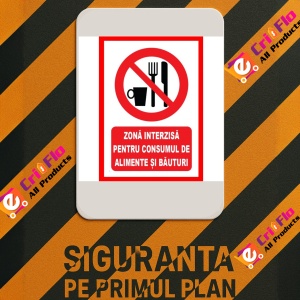 Indicator Zona interzisa pentru consumul de alimente si bauturi, Sticker autocolant - Img 3